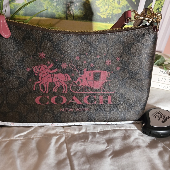 Coach Handbags - Coach Brown and Pink Equestrian Shoulder Bag